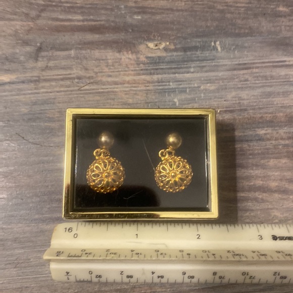 Vintage golden wallet and earrings - Picture 2 of 9